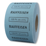 Münzautomatenrolle, CHF 5.- mit Logo Raiffeisen